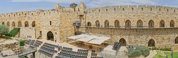 Vista panorámica del muro occidental de la Torre de David en Jerusalén —  Fotos de Stock