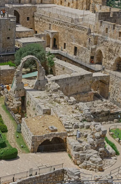 Utsikt över Davids borggård i Jerusalem — Stockfoto