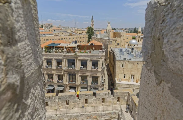 Řecký patriarchát Cesta mezerou v Davidově věži v Jeruzalémě — Stock fotografie
