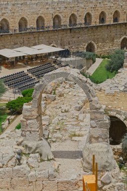 Kudüs 'teki Davut Kulesi avlusu manzarası