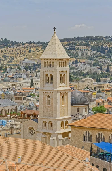 Zicht op de Lutherse Kerk van de Verlosser in de oude stad Jeruzalem — Stockfoto