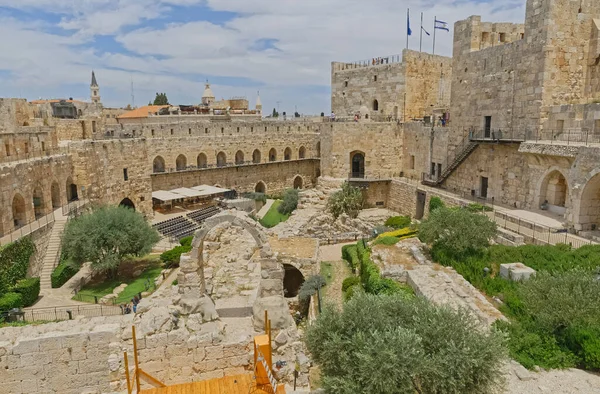 Vista del patio de la Torre de David en Jerusalén —  Fotos de Stock