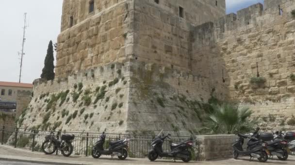 Πύργος του Δαβίδ στην Ιερουσαλήμ — Αρχείο Βίντεο