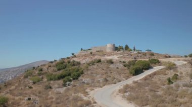 Sarande Arnavutluk 'taki Lekuresi Kalesi tarihi kalıntıları