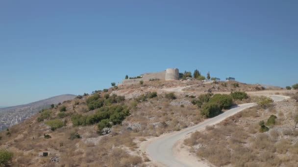 Historische Ruinen der Burg Lekuresi in Sarande Albanien — Stockvideo