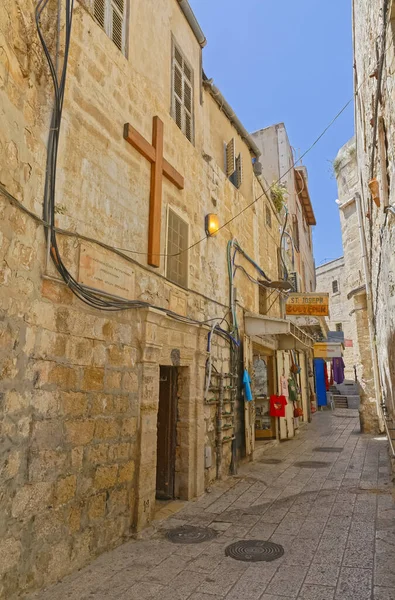 Dzielnica chrześcijańska w Jerozolimie w pobliżu Nowej Bramy — Zdjęcie stockowe