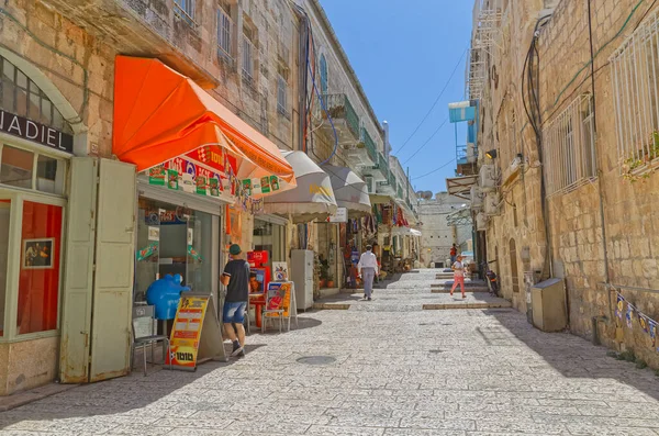 Dzielnica chrześcijańska w Jerozolimie w pobliżu Nowej Bramy — Zdjęcie stockowe