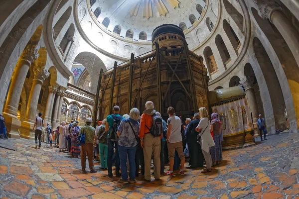 Holy Sepulchre Church in Jerusalem fisheye lens shot — Stock Photo, Image