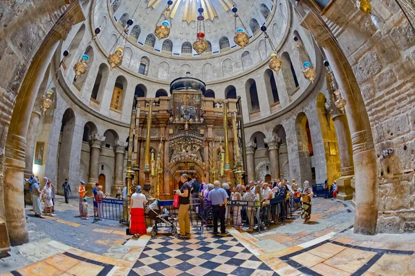 Eglise Saint-Sépulcre à Jérusalem fisheye lentille prise — Photo