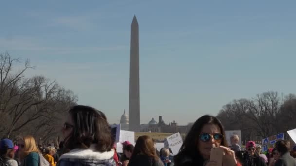 Manifestações de março das mulheres em Washington — Vídeo de Stock