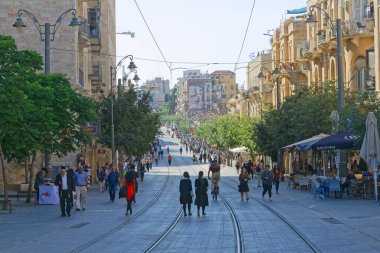 Kudüs 'ün batı kıyısındaki Jaffa sokağı Eski Şehir
