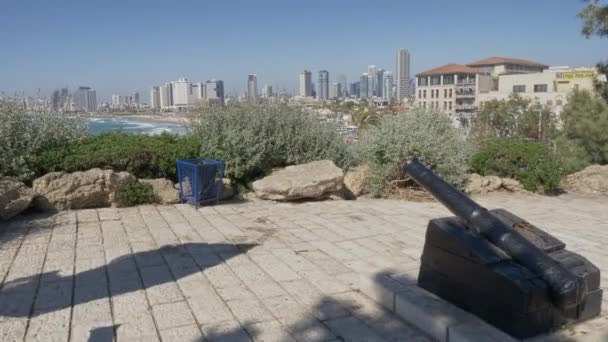 Панорама Тель-Авива из Яффы — стоковое видео