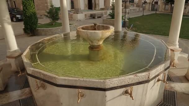 Zwembaden: reiniging in Fatih Mosque, Pristina — Stockvideo