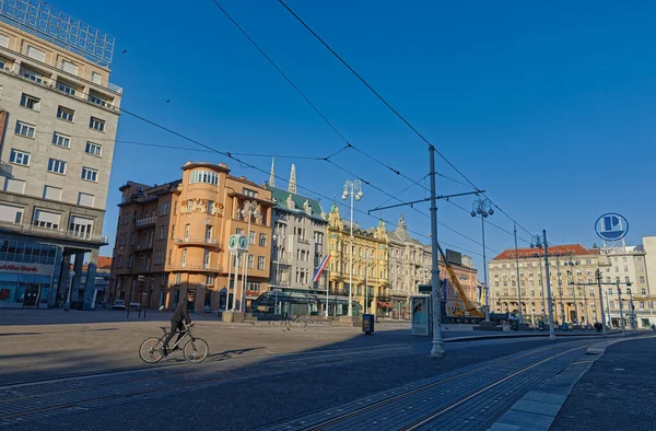 Záhřeb během karantény v důsledku pandemie covid-19 — Stock fotografie