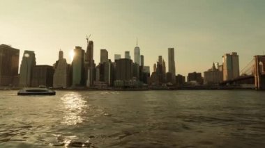 Günbatımında New York Manhattan manzarası