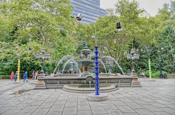 Fontana della muffa di Jacob Wrey nel parco del municipio, New York — Foto Stock