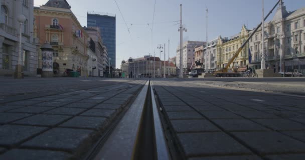 Zagreb durante a quarentena devido à pandemia de covid-19 — Vídeo de Stock