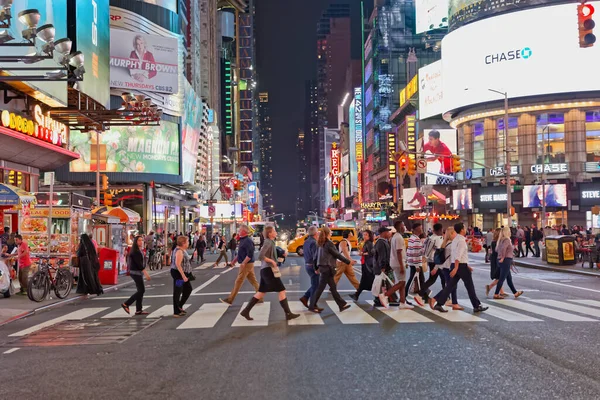 Nightlife on 42 Street at New York Manhattan — Stock Photo, Image