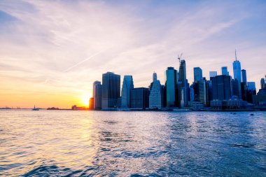 Manhattan panoramik gün batımı manzarası, New York