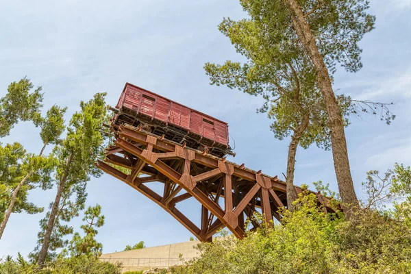 Holocausto trem em Yad Vashem em Jerusalém — Fotografia de Stock