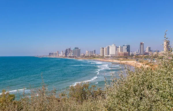 Tel Aviv Riviera Blick von Jaffa — Stockfoto