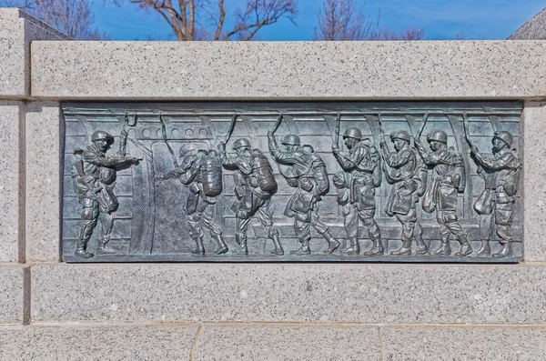 Relief Panel des World War II Memorial in Washington DC — Stockfoto