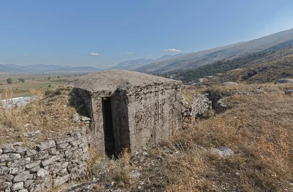 Concrete military bunker ruins built in communist era Albania — Stock Photo, Image