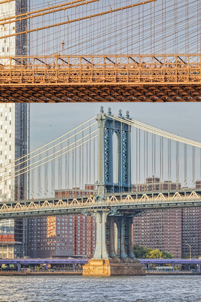 Manhattan Bridge pylon view from the Brooklyn Park.