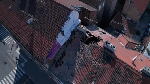 Vista aérea del Zagreb después del terremoto durante la pandemia de covidio-19 — Vídeo de stock