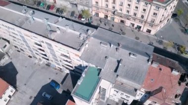 Covid-19 salgını nedeniyle Zagreb 'in karantina sırasındaki hava görüntüsü