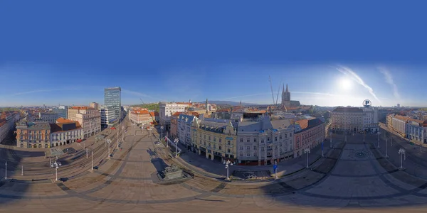 360 panorama centra Záhřebu — Stock fotografie