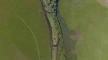 Hırvatistan 'ın Cetina kentinin hava manzarası