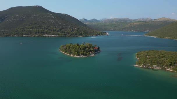 Aerial view of Mali Ston Bay — Stock Video