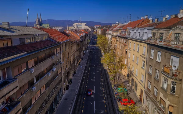 Zagreb pendant la quarantaine en raison de la pandémie de covidé-19 — Photo