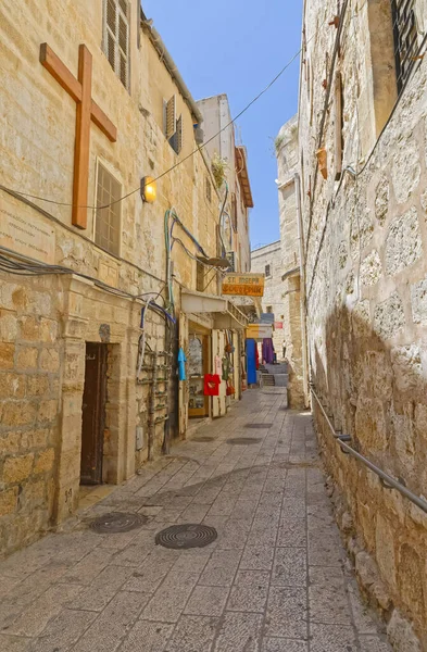 新門近くのエルサレムのキリスト教地区 — ストック写真