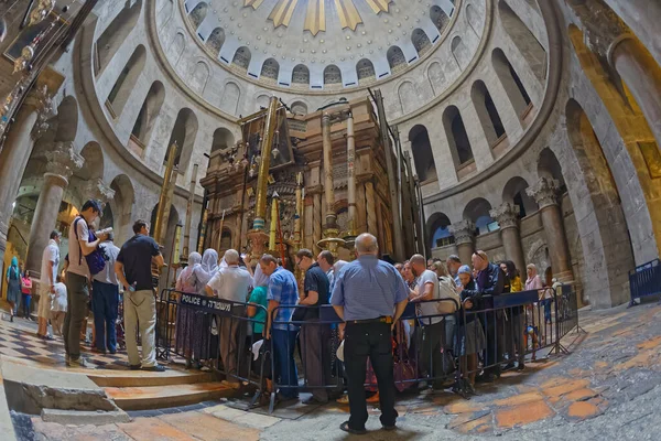 Holy Sepulchre Church in Jerusalem fisheye lens shot — Stock Photo, Image