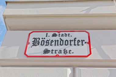 Viyana 'da Rosendorfer Strase' nin tarihi sokak işareti