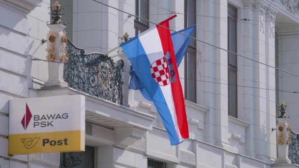 Detalle del edificio de la embajada croata en Viena Austria — Vídeo de stock