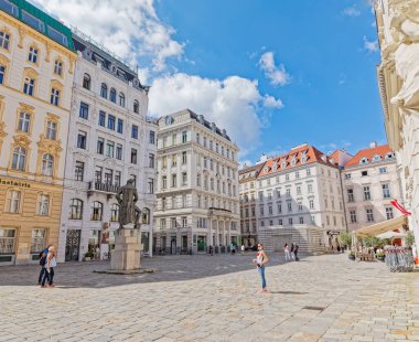 Eski meydan Judenplatz Avusturya Wien şehir merkezinde