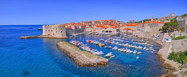 Aerial panorama of Dubrovnik old city — Stock Photo, Image