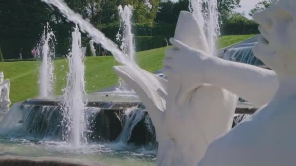 Fontänen i Belvedere trädgårdar i Wien, Österrike — Stockvideo