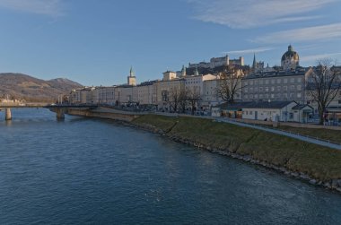 Salzburg Avusturya 'nın kış günü manzarası