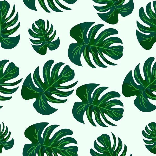 Patrón de planta tropical sin costuras. Verde. Jungla. Vacaciones . — Archivo Imágenes Vectoriales