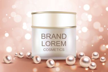 Krem. Gerçekçi. Kozmetik. Arka plan. Tasarımlarınız için.