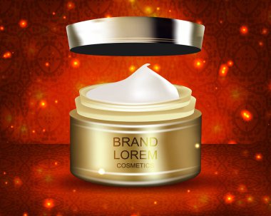 Krem. Gerçekçi. Kozmetik. Arka plan. Tasarımlarınız için.