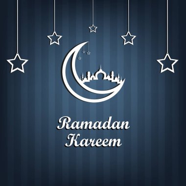 Ramazan Kareem güzel bir kartpostal olduğunu. Arka plan. Uraza. Gece gökyüzü. Kutlama.