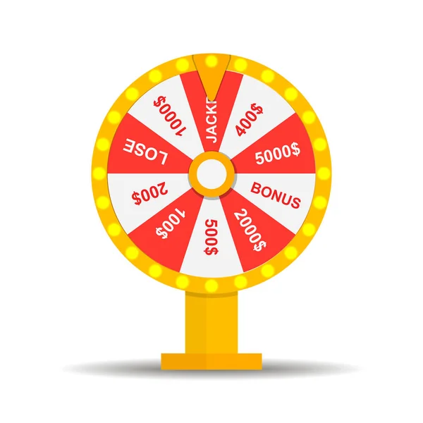 Roue de la Fortune. Jackpot. Gagner. De la chance. Casino en ligne. Divertissement . — Image vectorielle