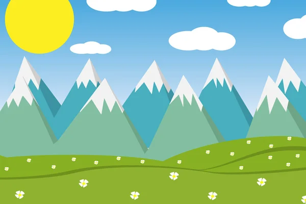 Paisaje de verano. Campos verdes. Calor. Para su diseño . — Vector de stock