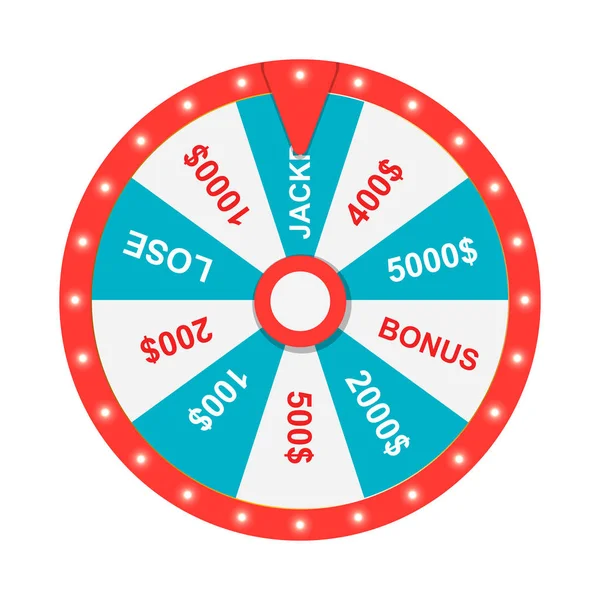 Roue de la Fortune. Jackpot. Gagner. De la chance. Casino en ligne. Divertissement . — Image vectorielle