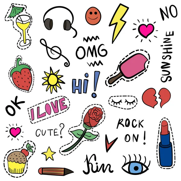 Çıkartmalar. Şirin. Yazıtlar. Nakış. Tasarımlarınız için. Modern.